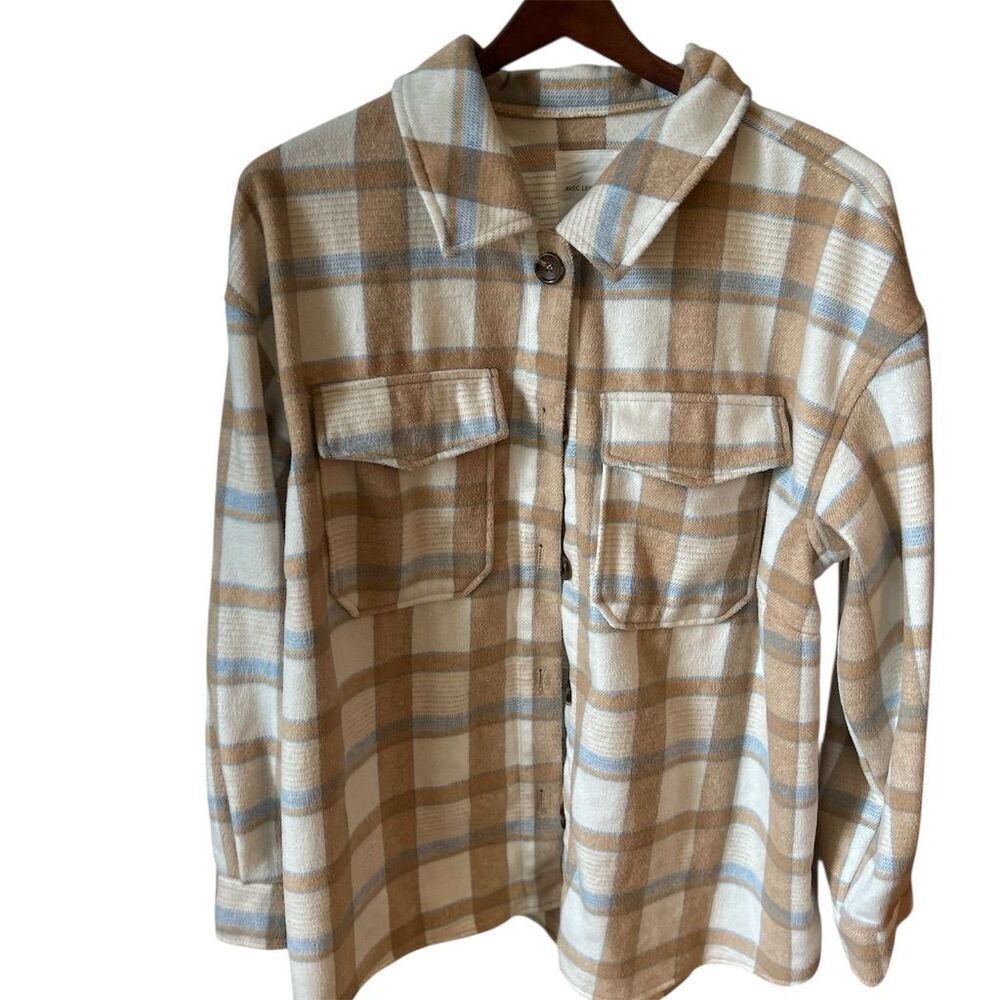 Avec Les Filles‎ Women's Plaid Shirt Jacket Size 2X Multicolor Casual